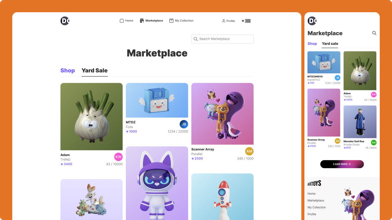 Artist page and profiles